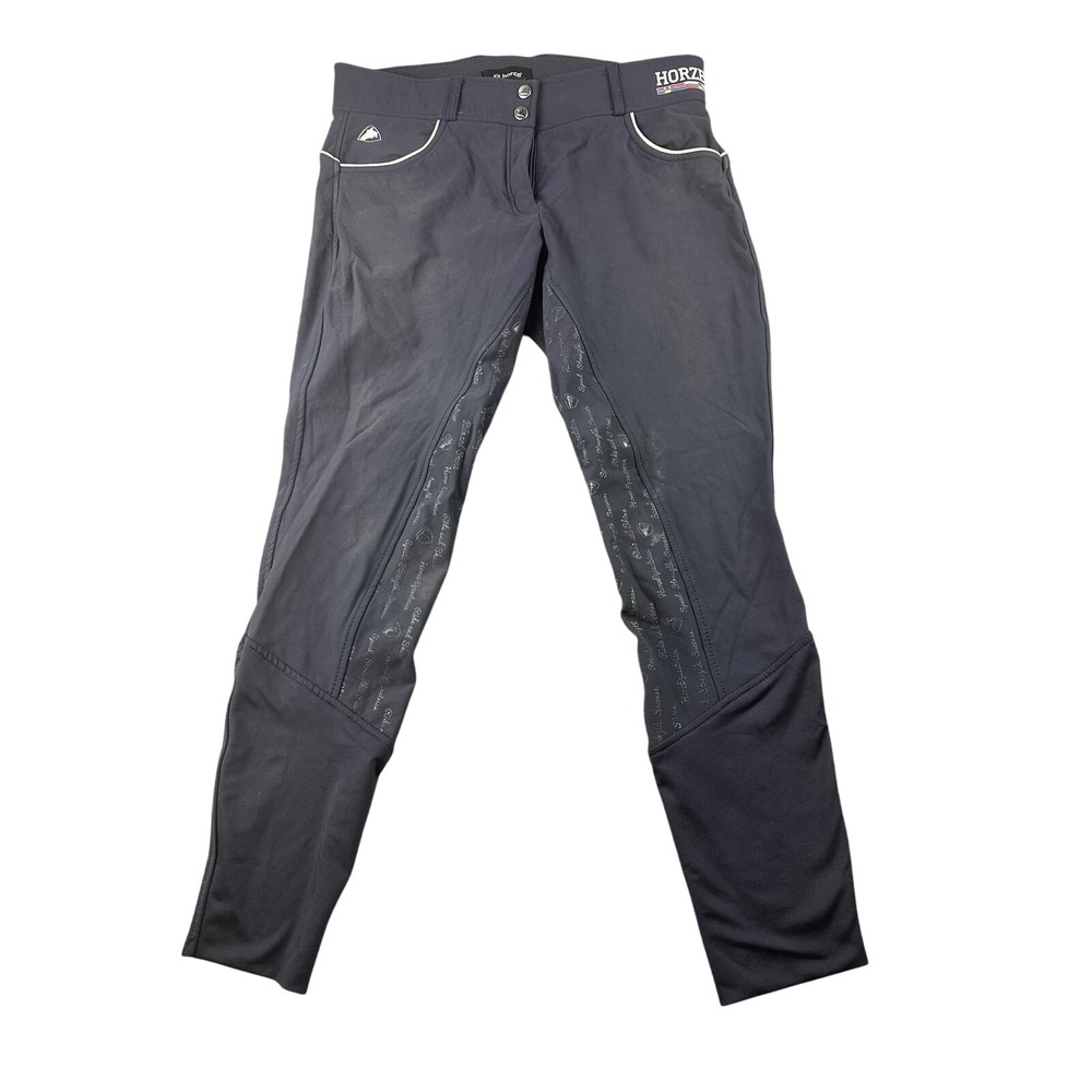 Horze Pants Women 32 Blue Nordic Performance Silicone Full Seat Breeches Sporty